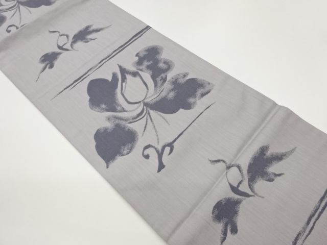 抽象花葉模様織出し袋帯